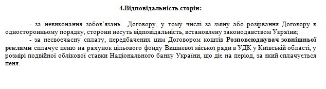 Додаток  4 до Порядку розміщення об’єктів  зовнішньої реклами у м.Вишневому