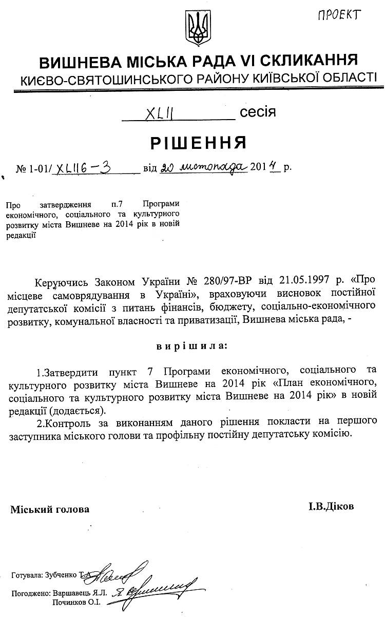 Проекти рішень XLII сесії