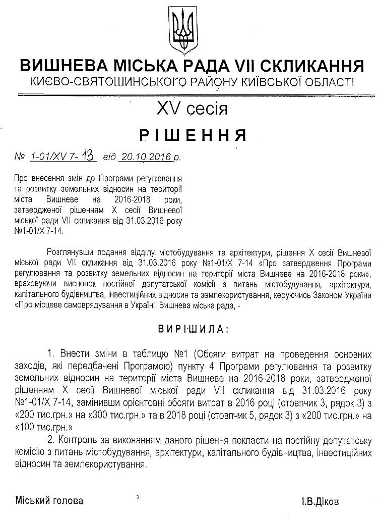  Проекти рішень V сесіЇ VIІ скликання