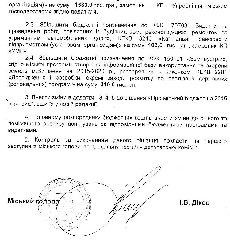 РІШЕННЯ XLIX СЕСІЇ VI СКЛИКАННЯ від 21.05.2015 року