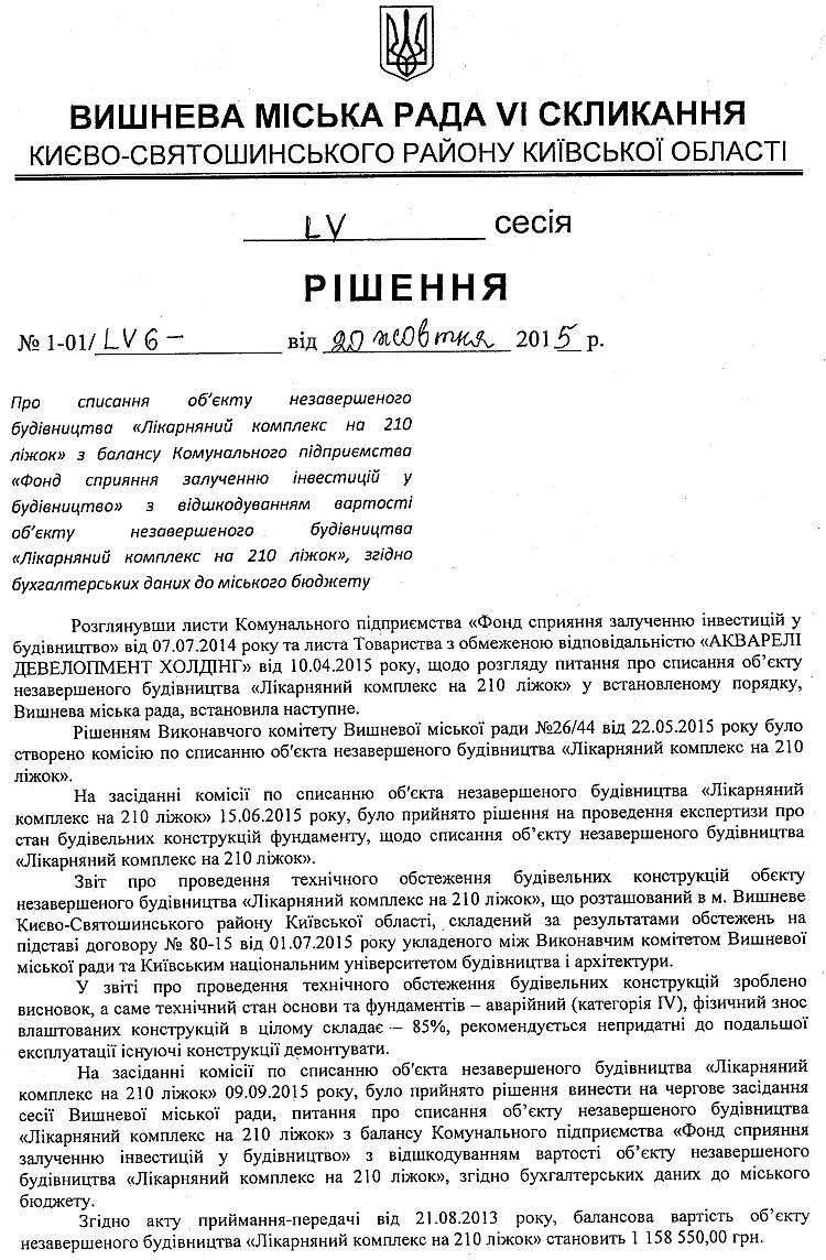 Проекти рішень LV сесії 