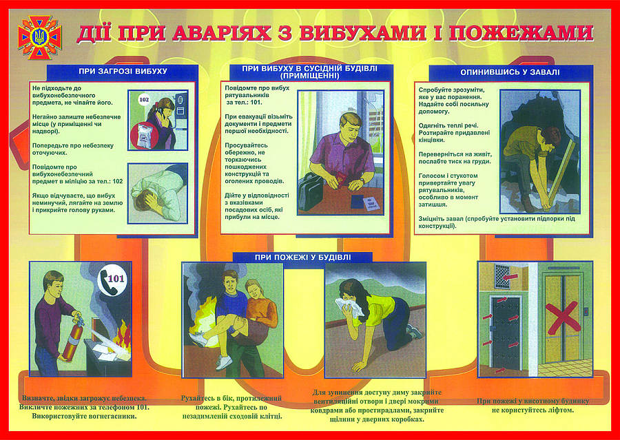 Дії при аваріях з вибухами і пожежами