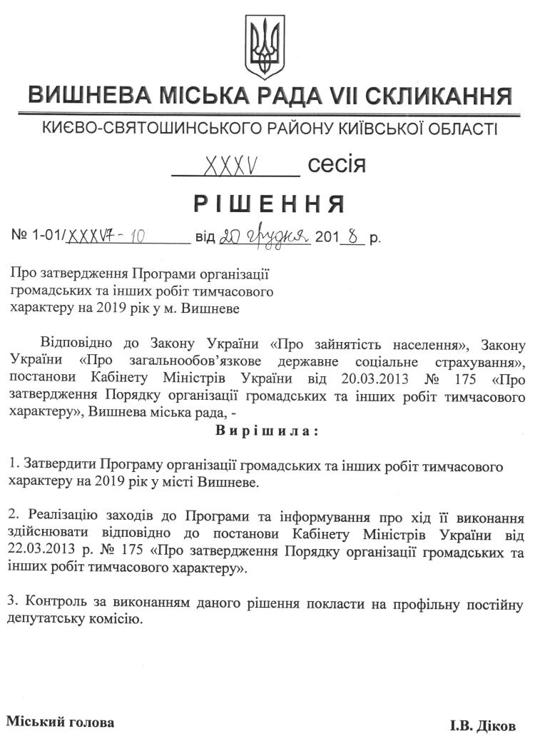 Проекти рішень XXXV сесіЇ VIІ скликання