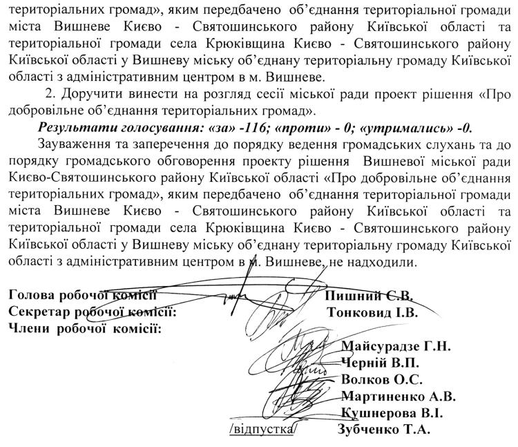ЗВІТ про підсумки громадського обговорення проекту рішення «Про добровільного об'єднання територіальної громад»