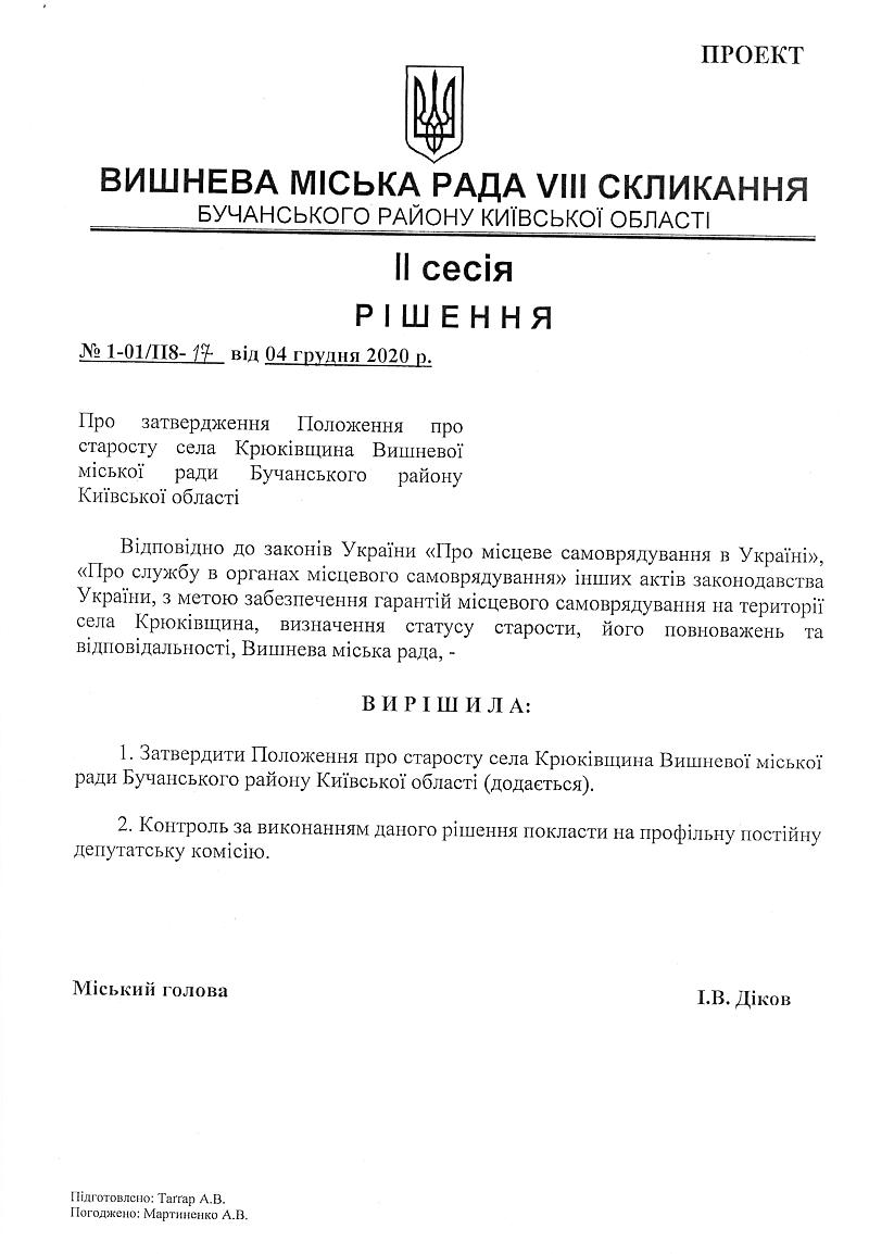 Проекти рішень II сесіЇ VIІI скликання