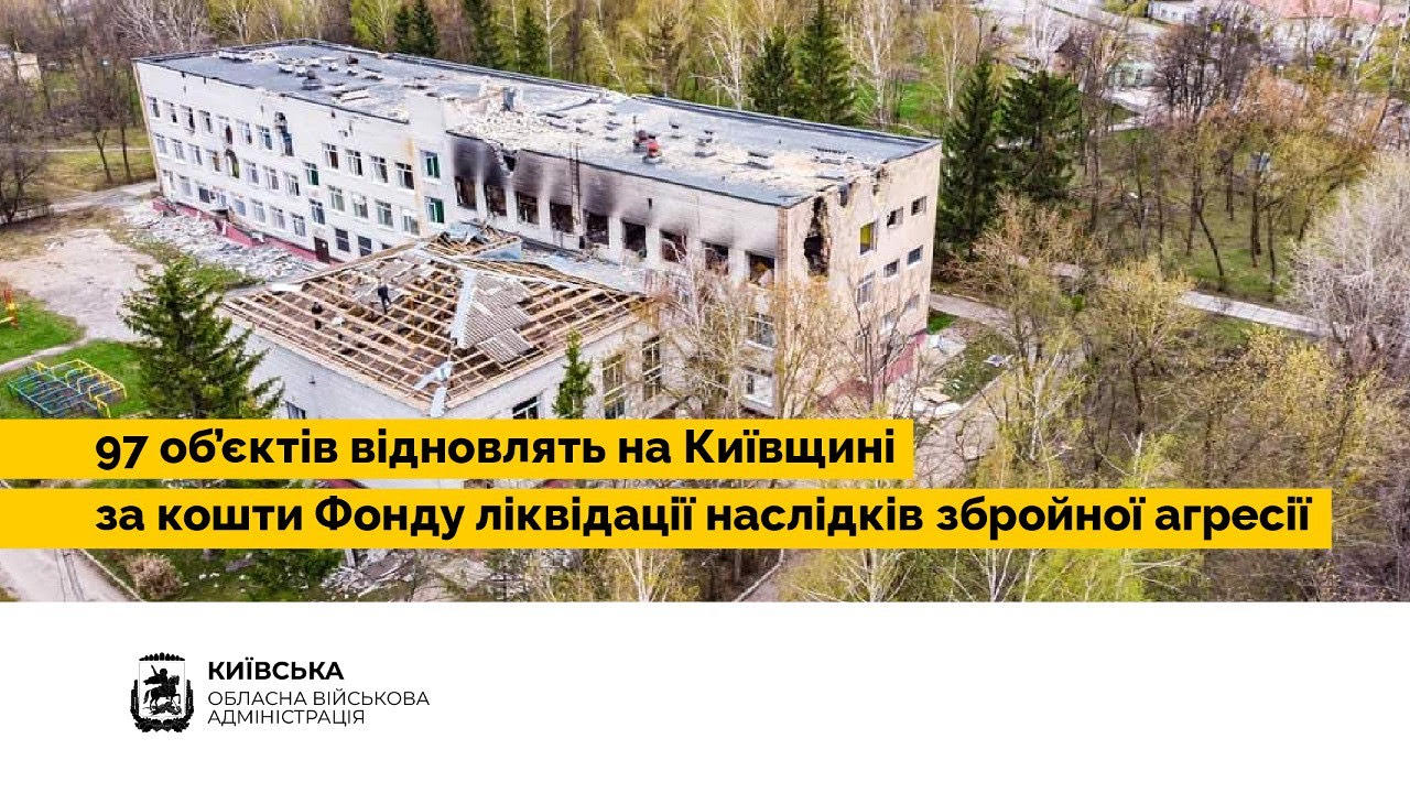 97 об’єктів відновлять на Київщині за кошти Фонду ліквідації наслідків збройної агресії