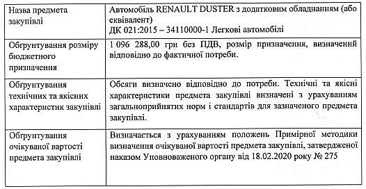 ОБГРУНТУВАННЯ ТЕХНІЧНИХ ТА ЯКІСНИХ ХАРАКТЕРИСТИК ПРЕДМЕТА ЗАКУПІВЛІ, РОЗМІРУ БЮДЖЕТНОГО ПРИЗНАЧЕННЯ ТА/АБО ОЧІКУВАНОЇ ВАРТОСТІ ПРЕДМЕТА ЗАКУПІВЛІ. На виконання Постанови Кабінету Міністрів України від 1 серпня 2013 р. № 631«Про затвердження Порядку проведення перевірок закупівель Державною аудиторською службою, її міжрегіональними територіальними органами» та Постанови Кабінету Міністрів України від 11 жовтня 2016 р. № 710 «Про ефективне використання коштів» надається обґрунтування технічних та якісних характеристик предмета закупівлі, розміру бюджетного призначення, очікуваної вартості предмета закупівлі.