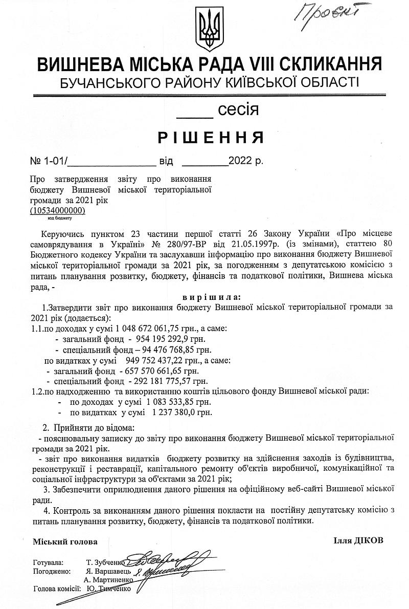 Проекти рішень ХIІІ сесіЇ VIІI скликання