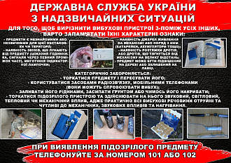 Києво-Святошинський РВ ГУ ДСНС України у Київській області звертається до вас з проханням бути пильними та завжди пам’ятати основні правила дій при виявленні підозрілих та вибухових пристроїв.